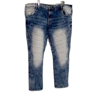 South Pole Stretch Faded Distressed Ribbed Leg Skinny Jeans Size 46